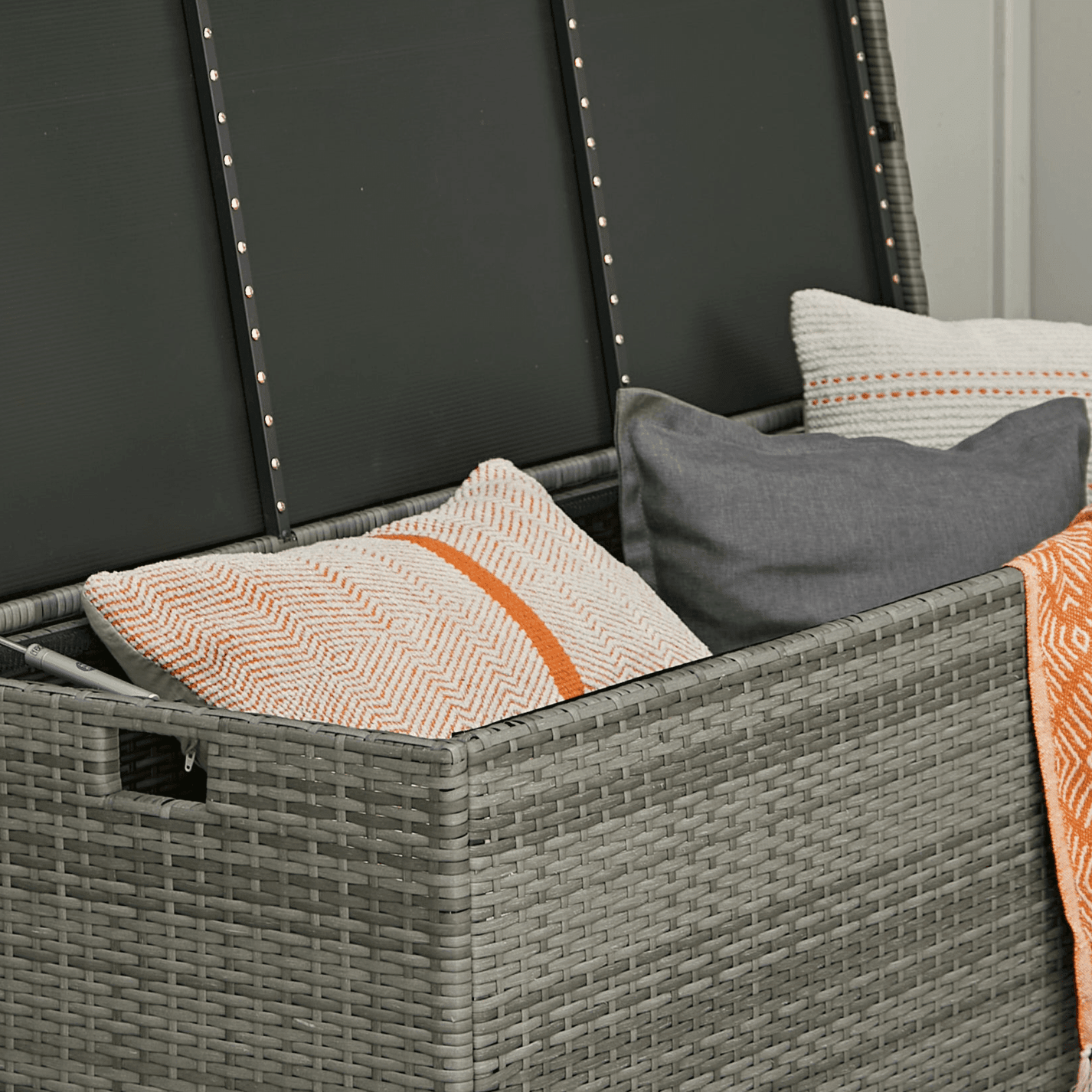 Rattan Natural Brown Polywood Storage Bench - Laura James
