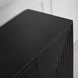 Outlet - Rayna 2 Door 3 Drawer Large Sideboard - Jet Black