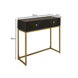 Rayna 2 Drawer Console Table - Jet Black - Laura James