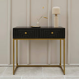Rayna 2 Drawer Console Table - Jet Black - Laura James
