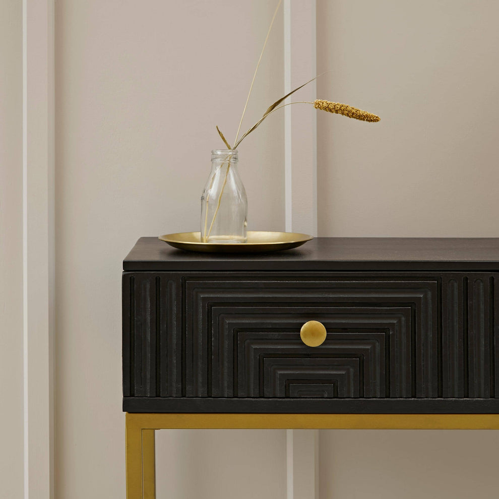 Rayna 2 Rayna 2 Drawer Console Table - Jet Black - Laura James