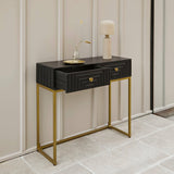 Rayna 2 Drawer Console Table - Jet Black - Laura James