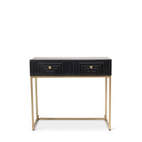 Rayna 2 Drawer Console Table - Jet Black - Laura James