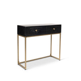 Rayna 2 Drawer Console Table - Jet Black - Laura James