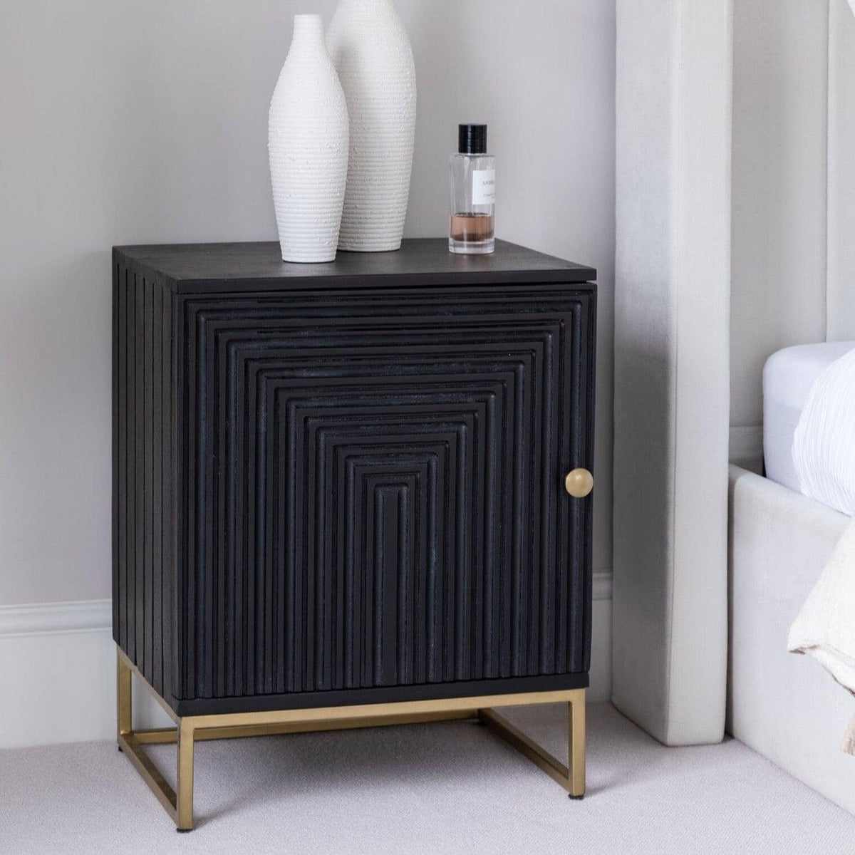 black bedside dresser Table Ruth