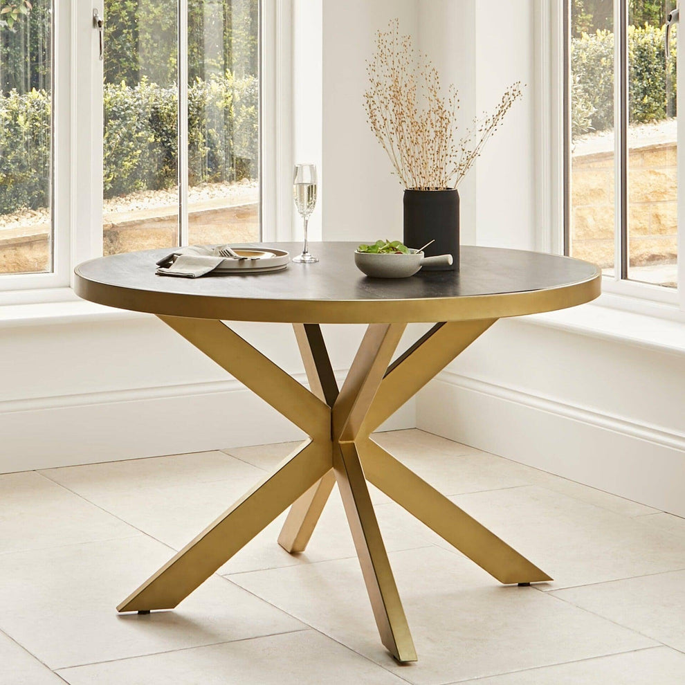 Rayna Round Dining Table - Jet Black - Laura James