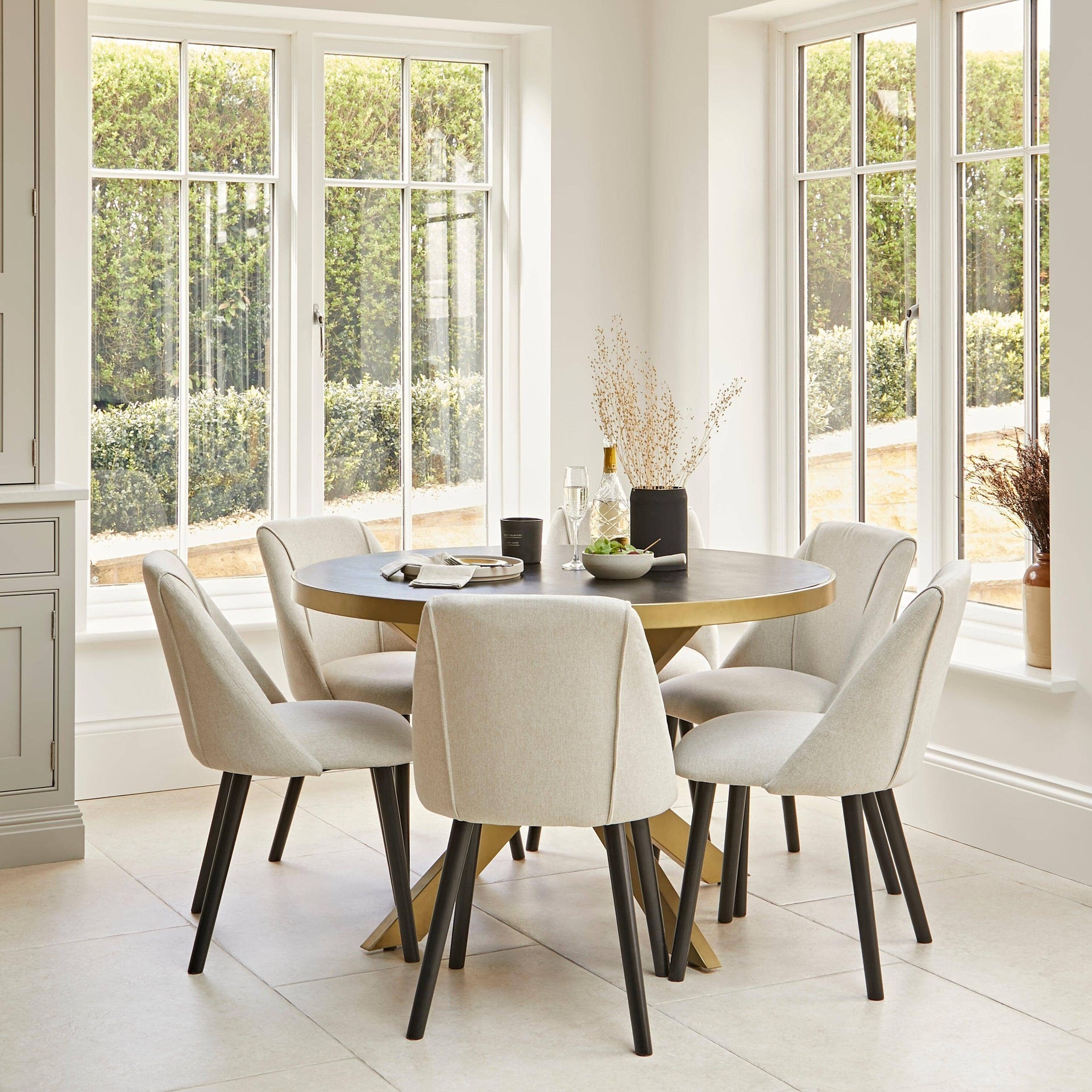 Laura James Black Dining Table Chairs Laura James Black Round
