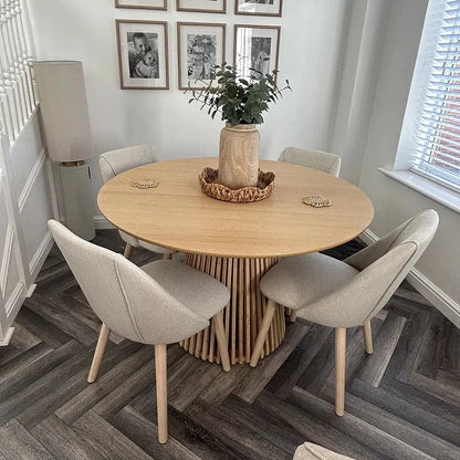 Freya Sand Dining Chairs - Set of 2 - Whitewash Oak Legs