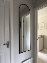 Ingham 140X40cm Metal Arch Mirror - Black