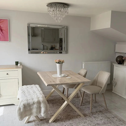 Freya Sand Dining Chairs - Set of 2 - Whitewash Oak Legs