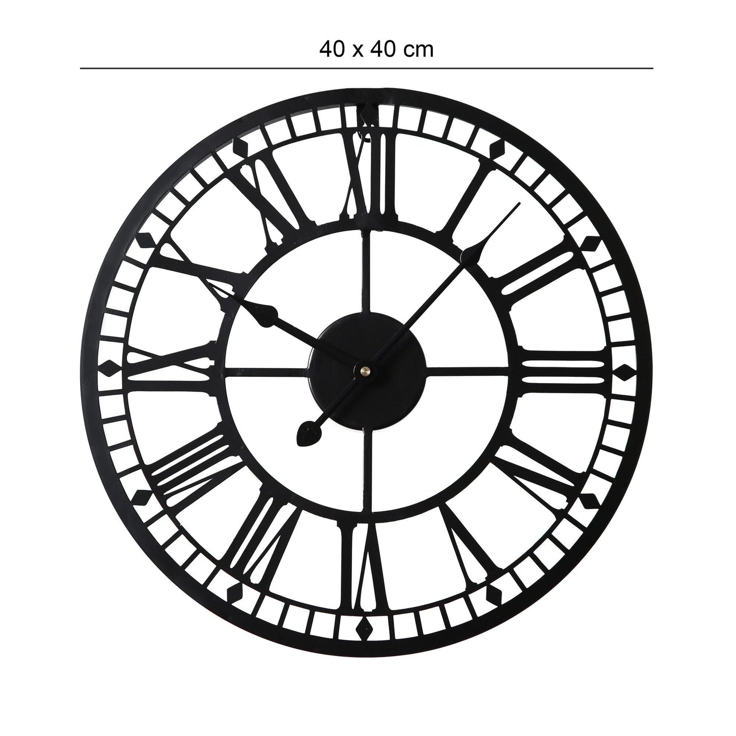 Riseley Small Skeleton Wall Clock - Black