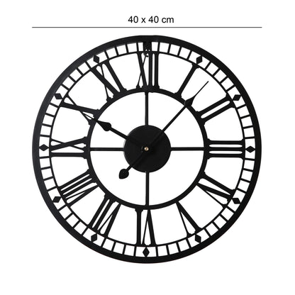 Riseley Small Skeleton Wall Clock - Black