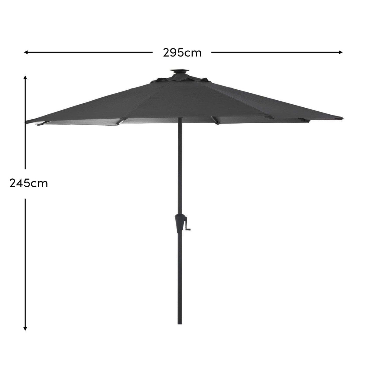 Grey Parasol - 3m Round - Laura James 