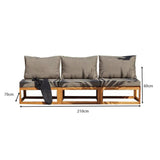 Rowan 3 Seater Wooden Garden Armless Sofa - Grey - Laura James