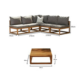 Rowan 5 Seater Wooden Garden Corner Sofa Set with Coffee Table - Grey - Laura James
