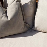 Rowan 3 Seater Wooden Garden Sofa - Footstool & Coffee Table - Sand