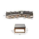 Rowan 7 Seater Wooden Garden Chaise Corner Sofa Set - Grey - Laura James