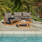 Rowan Grey Armchair with 2-Seater Sofa and Coffee Table Set - Laura James 
