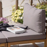 Outlet - Rowan 6 Seater Wooden Garden Corner Sofa - Grey