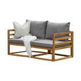 Rowan Wooden Garden Double Garden Sofa Bed - Grey