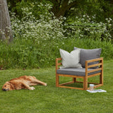 Rowan Outdoor Wooden Set with 2 Seater Sofa, 2 Armchairs and Coffee Table
