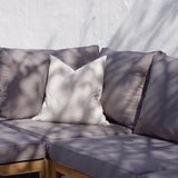 Rowan Wooden Garden Set with 2 Seater Sofa - 2 Armchairs with Coffee Table - Grey