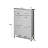 Sandhurst shoe cabinet - 3 door - grey - Laura James