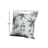Palm Tree Printed Cotton Cushion Cover