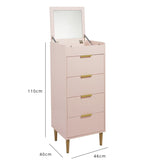 Set-Gloria Bedside Table - 3 Drawer Chest - Tallboy & Wardrobe - Blush Pink