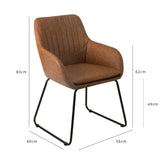 Sheffield Corner Desk - Black/Natural & Sheffield Faux Leather Chair - Brown