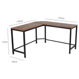 Sheffield Corner Desk - Black/Natural & Sheffield Faux Leather Chair - Brown