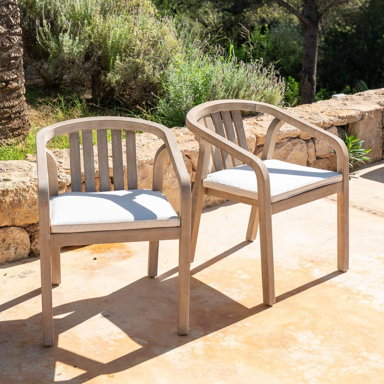 Shiro Wooden Garden Chair - Set of 2 - Laura James