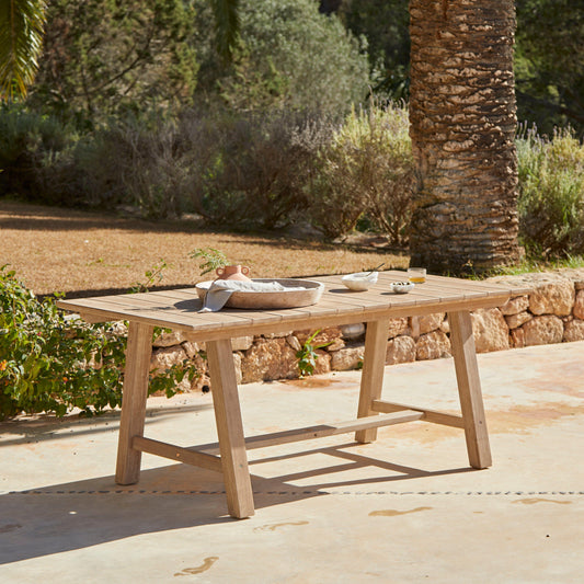 Shiro Wooden Rectangular Garden Dining Table - Laura James