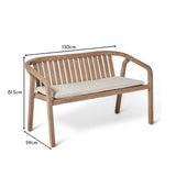 Shiro Wooden Rectangular Garden Dining Table Set with 4 Shiro chairs & Bench with Cushion Pads - Laura James