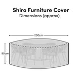 Round Rain Cover 250x250x90cm - Ashby 6 Seater with Ashby or Cove Chairs - Kemble 8 Seater - Shiro 6 Seater with Shiro, Nala or Hali Chairs - Laura James