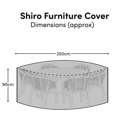 Outlet - Round Rain Cover 250x250x90cm - Ashby 6 Seater with Ashby or Cove Chairs - Kemble 8 Seater - Shiro 6 Seater with Shiro, Nala or Hali Chairs