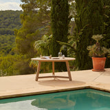 Shiro Wooden Round Garden Dining Table with 6 Shiro Chairs & Cushion Pads - 160cm - Laura James