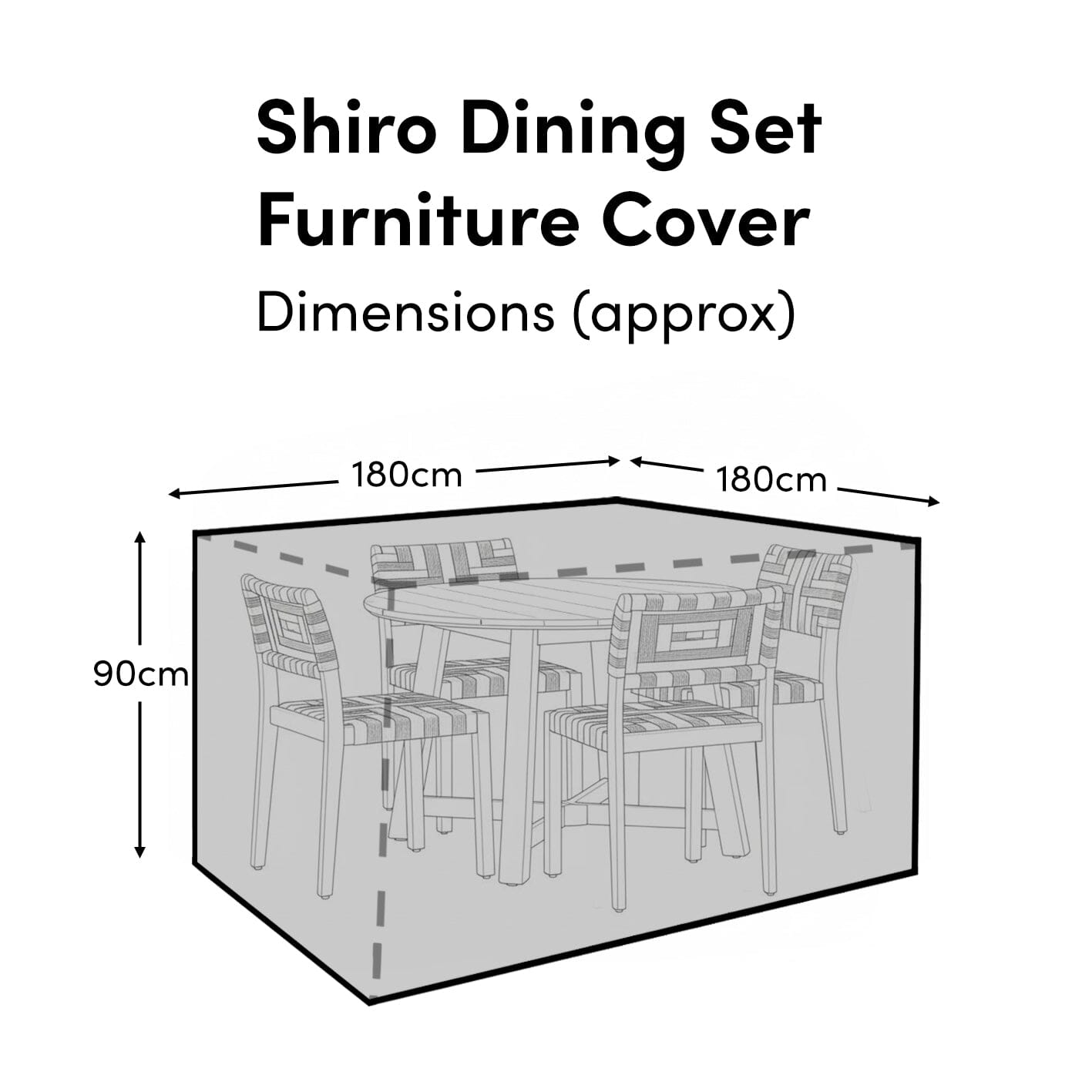 Shiro Round Garden Table with Saffron Chairs Furniture Cover - Laura James