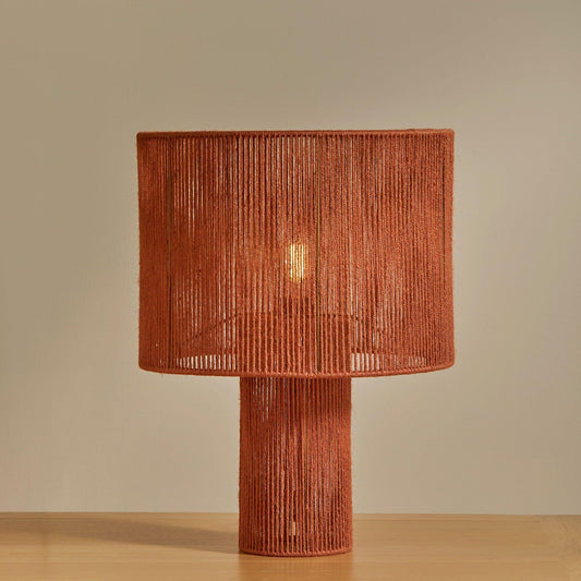 Sirana Large Burnt Orange Jute Table Lamp - Laura James