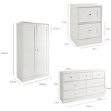 Stevie Wardrobe & Drawers Set - White