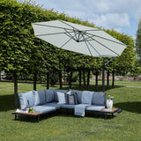 Thea Garden Corner Sofa Set with Cream Parasol