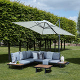 Thea Garden Corner Sofa Set with Cream Premium Parasol