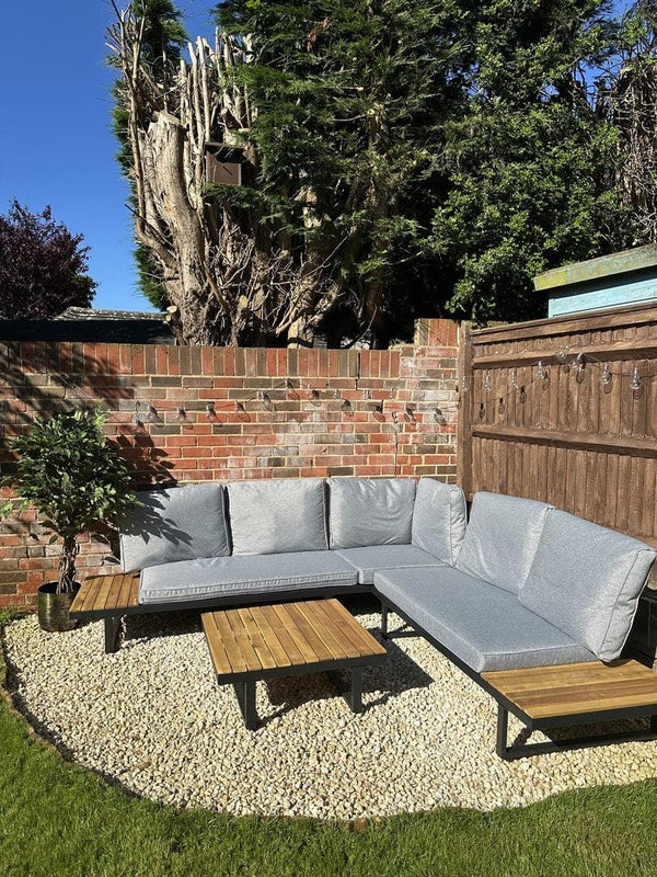Thea Garden Corner Sofa Set Black Laura James