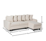 Tracy Corner Sofa - Oatmeal Linen with Black Legs