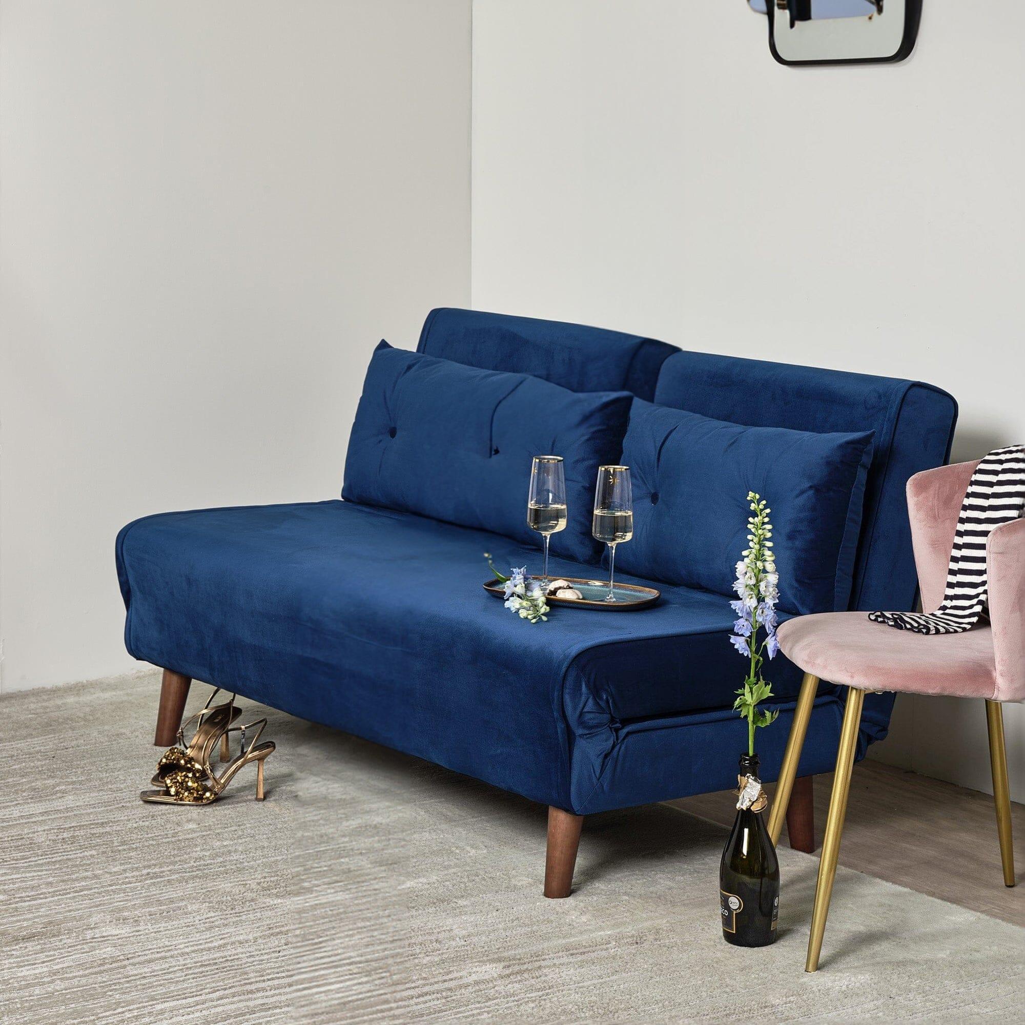 VELVET SOFA 2 SEATER BRILLIANT BLUE