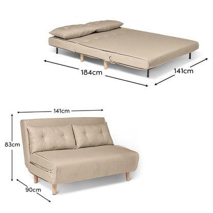 Una Double Sofa Bed, Soft Beige - Laura James 