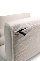Una Double Teddy Sprung Sofa Bed - Warm White - Laura James