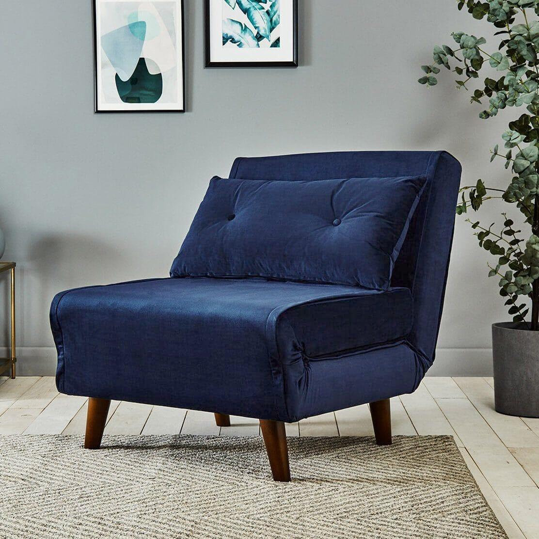 Una Single Sofa Bed Velvet