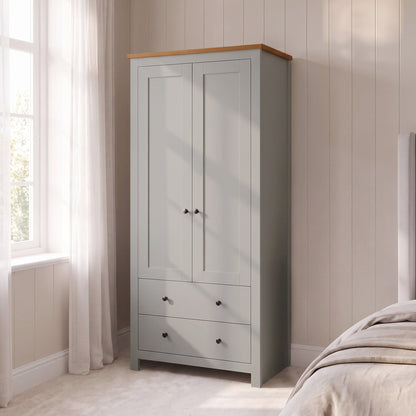 Bampton Double Wardrobe - Stone Grey - New