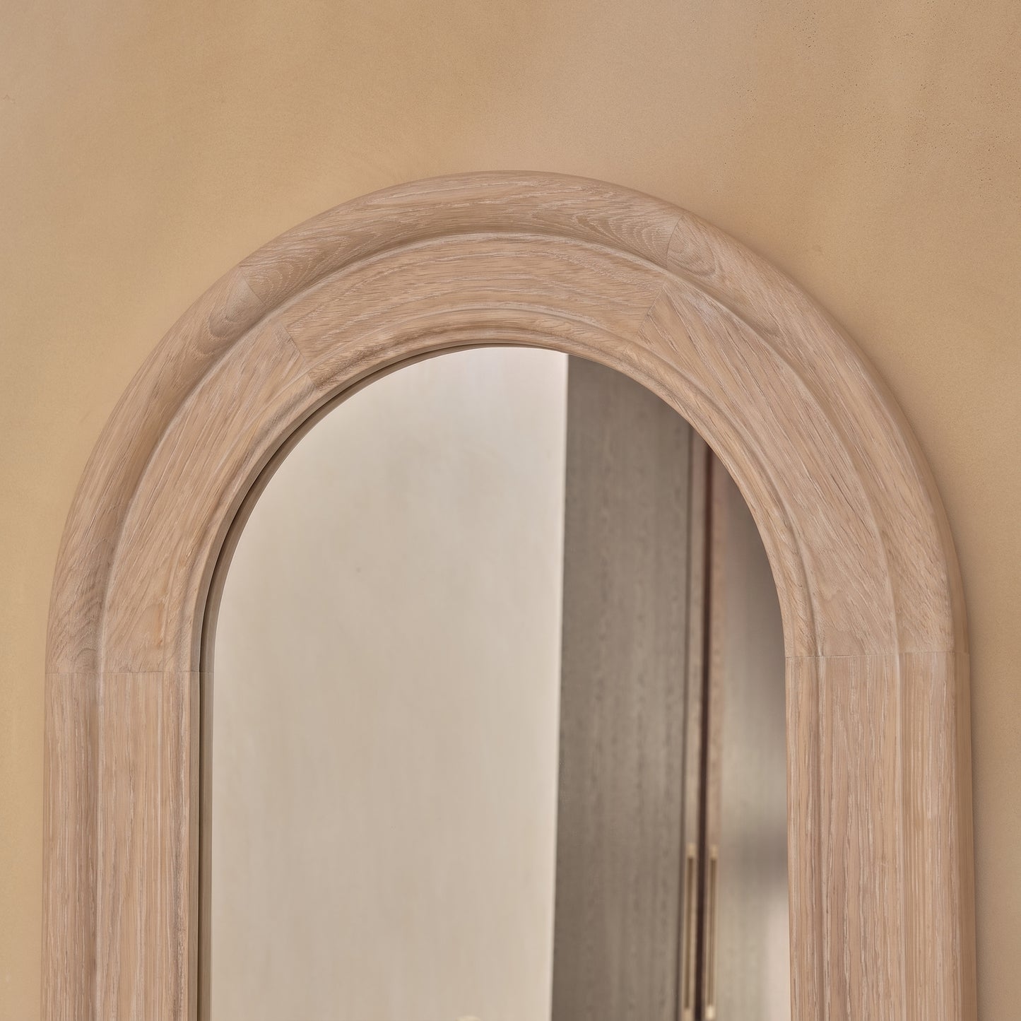 Langton 170x50cm Wooden Arch Floor Mirror - Whitewash - Laura James 